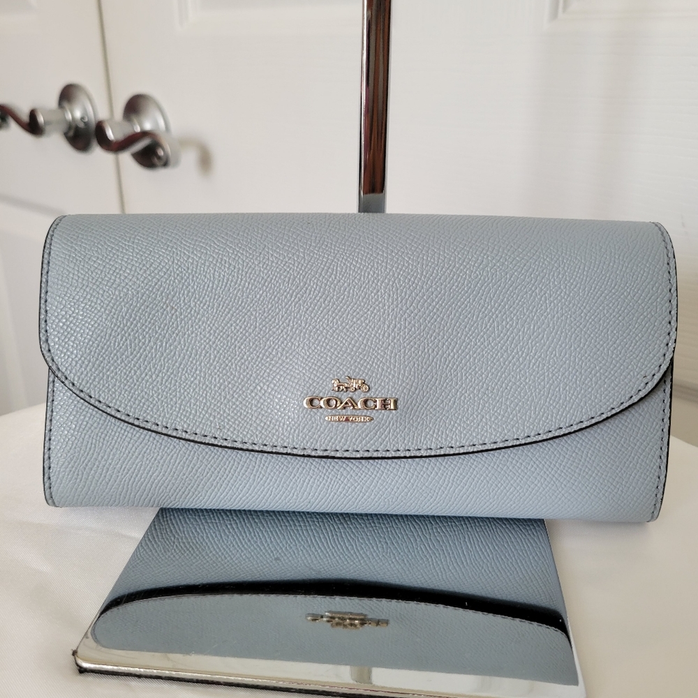 Coach Envelope Wallet Large Pale Blue